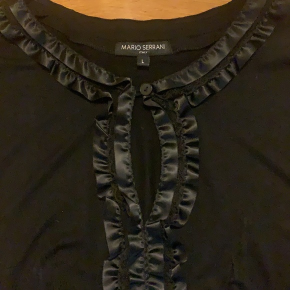 Mario Serrani stretch t-shirt with lace collar - Picture 2 of 2